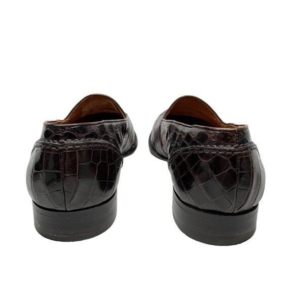 Cole Haan Dark Brown Genuine Crocodile Loafers - Picture 10 of 12